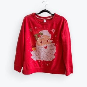 HOLIDAY TIME Santa Sweatshirt Screenprinted Size M